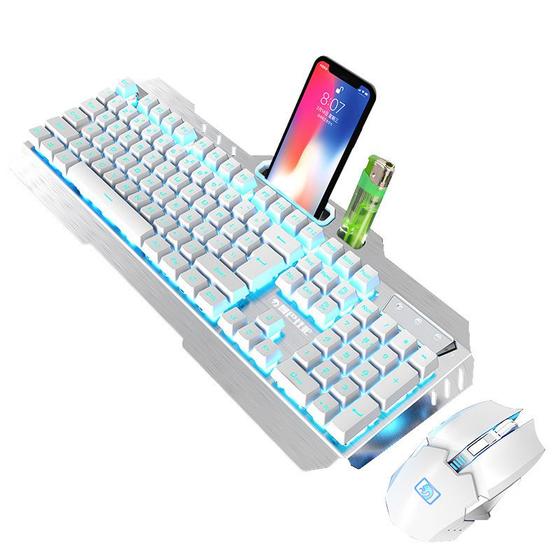 Imagem de Wireless Gamer recarregável Keyboard And Mouse Kit LED Luz