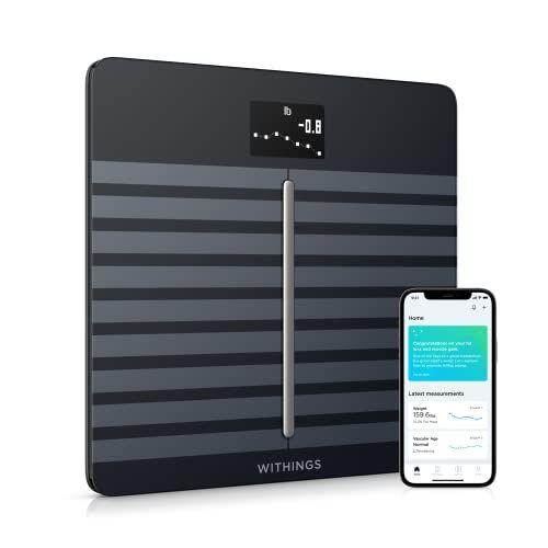 Imagem de Withings Body Cardio  Premium Wi-Fi Body Composition Smart Scale, Rastreia a Saúde do Coração, Idade Vascular, IMC, Gordura, Massa Muscular e Óssea, Água, Balança de Banheiro Digital com App Sync via Bluetooth ou Wi-Fi