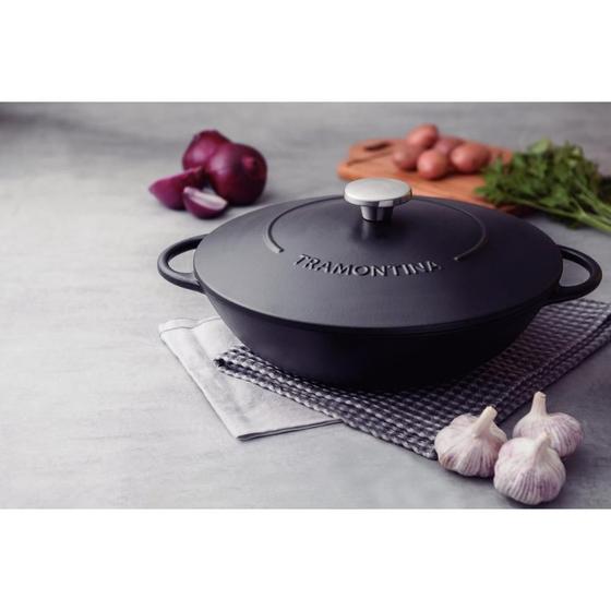 Imagem de Wok de Ferro Tramontina Indução Antiaderente Trento 32cm 5 L