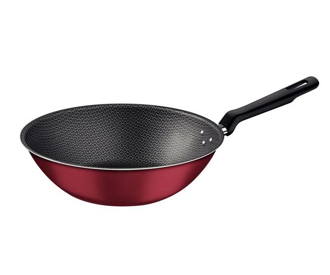 Imagem de Wok Loreto 28cm Tramontina Antiaderente Starflon Max Alumínio 3,6L Vermelho