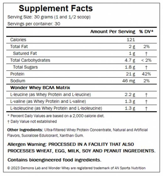 Imagem de Wonderful whey 900g - 30 doses - demons lab 