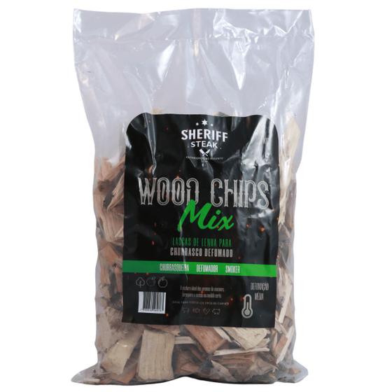 Imagem de Wood Chips Para Churrasco - Defumação Mix - 1kg