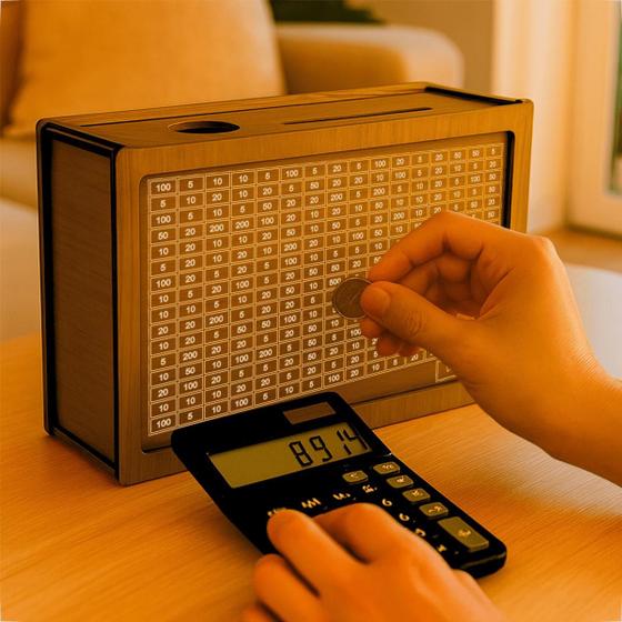 Woodbox Kakebo 1Mil / 10Mil Caixa Dinheiro Cofre Mdf Adesivado Desafio - Grupo Paraíso MDF Imagem de Woodbox Kakebo 1Mil / 10Mil Caixa Dinheiro Cofre Mdf Adesivado Desafio