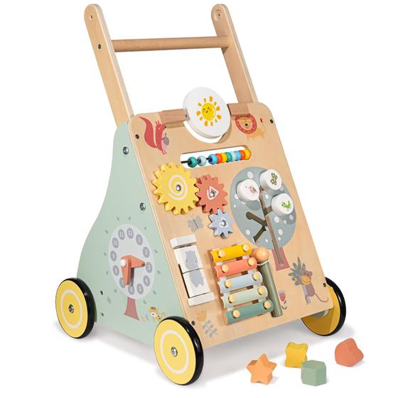 Imagem de Wooden Baby Walker GiggleGems Várias atividades de aprendizagem