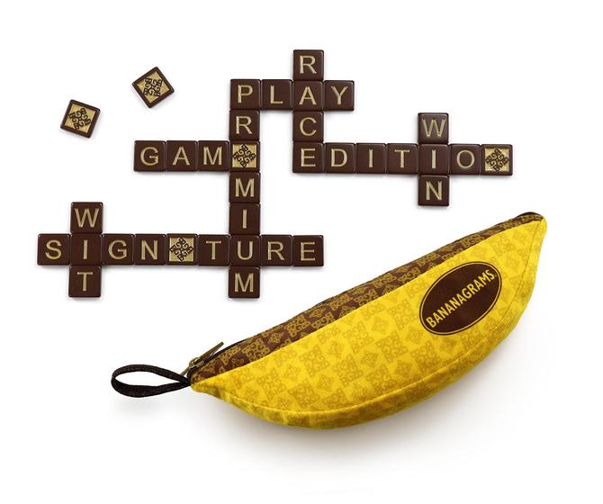 Imagem de Word Game Bananagrams Signature Edition para maiores de 7 anos a 8 jogadores