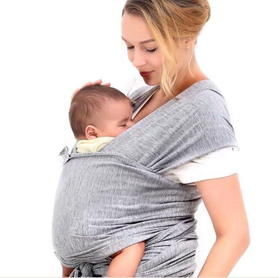 Imagem de Wrap Sling Canguru Carregador Bebê Sling  Cor Cinza Mescla