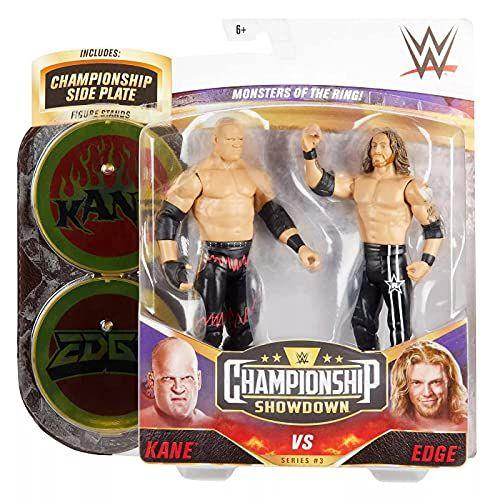 Imagem de WWE Kane vs Edge Championship Showdown 2-Pack 6-in / 15.24-cm Action Figures Monsters of the Ring Battle Pack for Ages 6 Years Old & Up