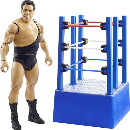 Imagem de WWE Wrestlemania Momentos Andre The Giant 6 inch Action Figure Ring Cart com Rolling WheelsCollectible Gift Fans Ages 6 Year Old and Up