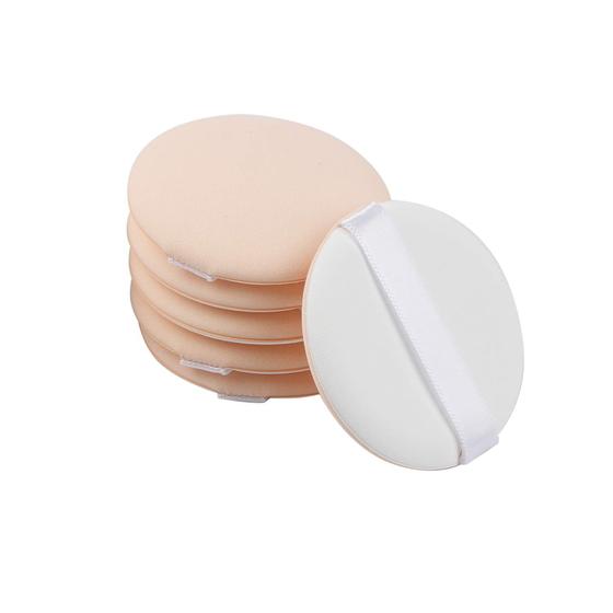 Imagem de WWYICHEN 2,2 polegadas 6 peças pequena maquiagem fundação esponja almofada de ar puff em pó para a aplicação de BB Cream, creme líquido, sombreamento em pó solto, bege