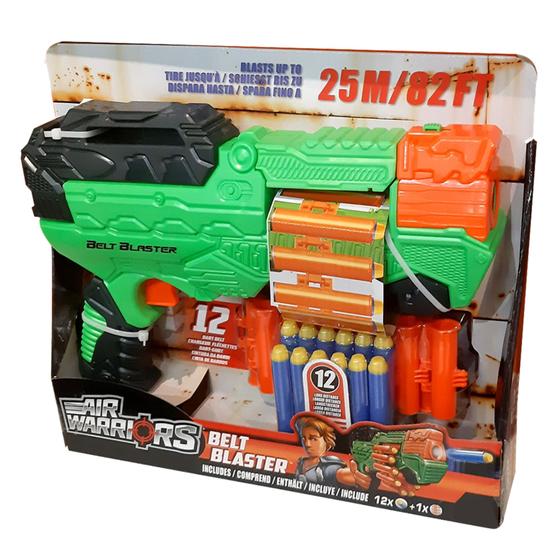 Imagem de X-Target Automático Belt Blaster com 12 Dardos Verde Alcance de 25m com Cinturão de Dardos Multikids - BR2028