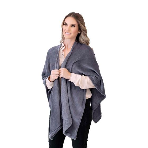 Imagem de Xale Feminino Poncho Fleece Nevada