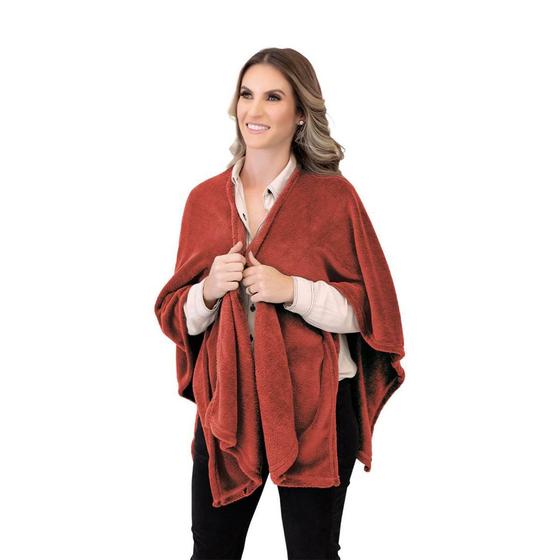 Imagem de Xale Feminino Poncho Fleece Nevada