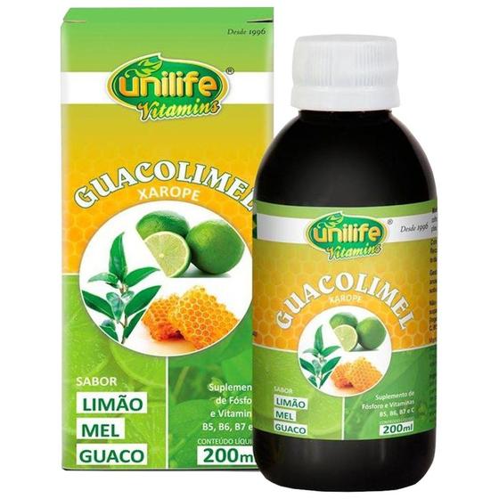 Xarope Vitamínico Limão Mel e Guaco Guacolimel 200ml - Unilife ...