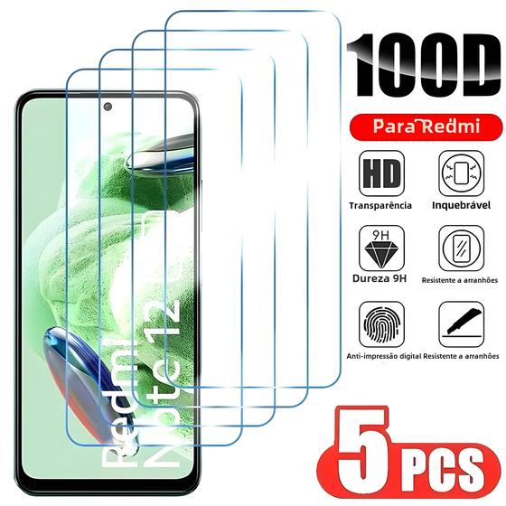 Imagem de Xiaomi Redmi Note 9 10 11 12 13 pro 10s 11s Poco X3 X4 X5 X6 F3 F4 F5 Hd Protetor De Tela 5 Peças