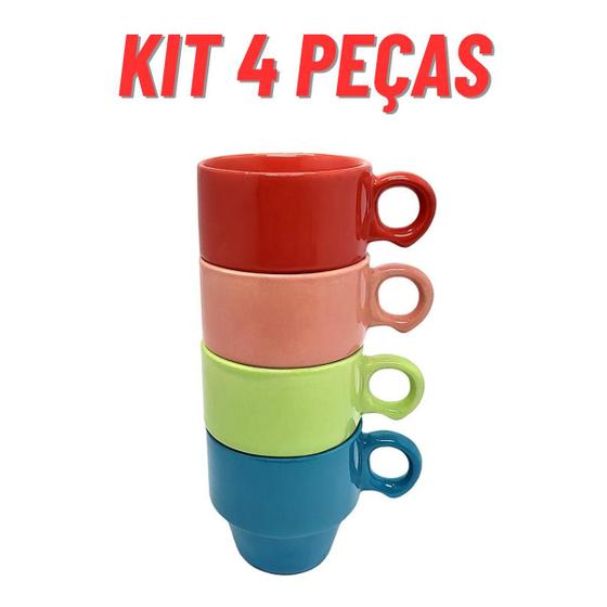 Imagem de Xicara Café 4 Peças Stackly CL 90ml 