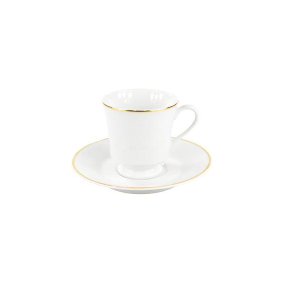 Imagem de Xícara Café com Pires 60ml Porcelana Schmidt - Dec. Filetado Ouro Itamaraty 0010