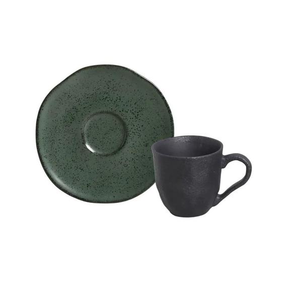 Imagem de Xícara Café e Pires Cerâmica Stoneware Orgânico Arauco 120ml - 1 Unid.