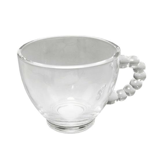 Imagem de Xícara Caneca Cristal Pérola Bolinha para Café Chá Cappuccino - 220ml