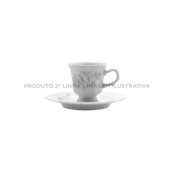 Imagem de Xícara Chá com Pires 200 ml Porcelana Schmidt - Dec. Romântica Prisma 2 LINHA E005