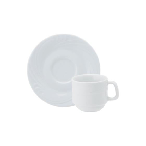 Xicara Chá com Pires 200 ml Porcelana Schmidt - Mod. Waves Menor preço em Xicara Chá com Pires 200 ml Porcelana Schmidt - Mod. Waves