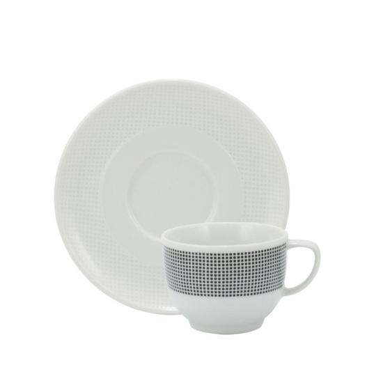 Imagem de Xícara Chá com Pires 200ml Porcelana Schmidt - Dec. Luna 2380