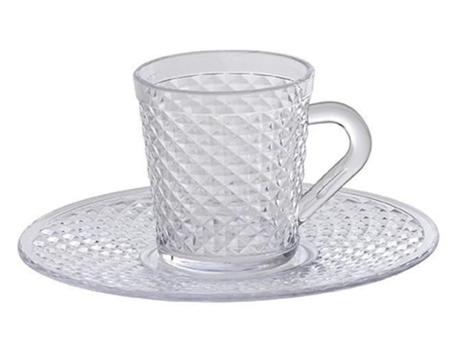 Imagem de Xicara Com Pires Luxxor 120Ml Cristal Ref 1144