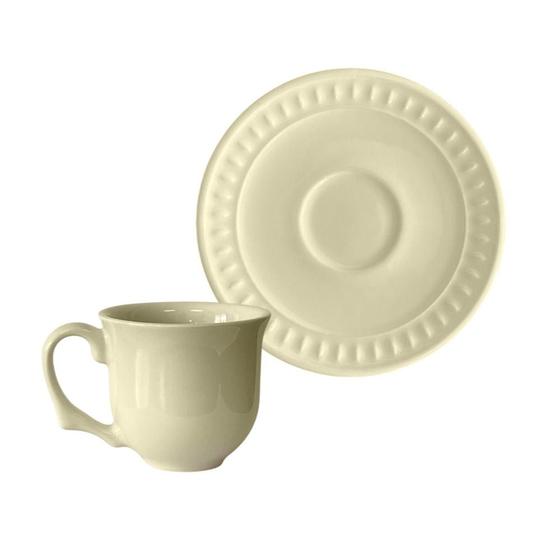 Imagem de Xícara de Café com Pires Cerâmica Sevilha Cru 112ml - 1 Unid.