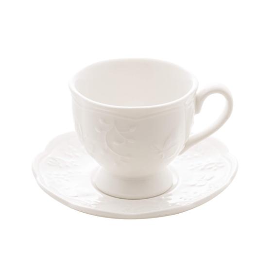 Imagem de Xícara de Café de Porcelana com Pires Butterfly Flower 100ml - Lyor