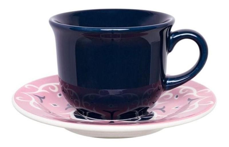 Imagem de Xícara de chá 200ml com pires 15 cm floreal hana - oxford
