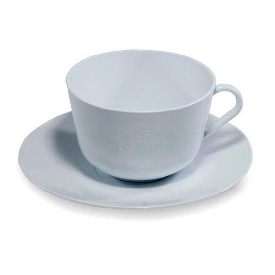 Imagem de Xícara de Chá com Pires em Plástico Zeek Linha Style