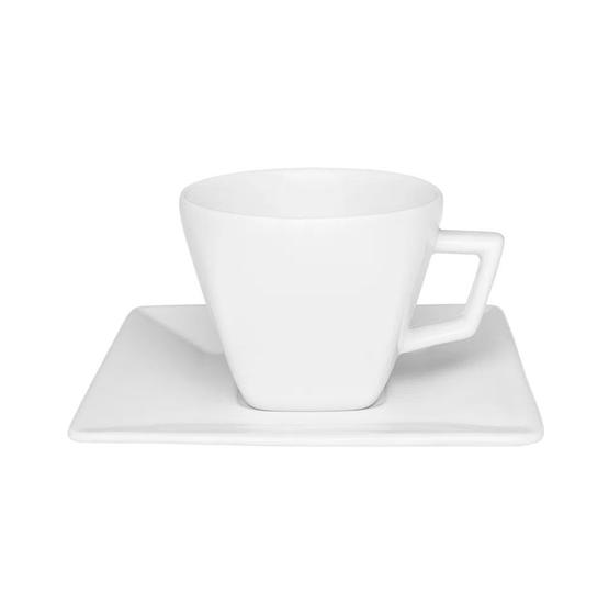 Imagem de Xícara de Chá com Pires Quartier White em Porcelana 200ml - Oxford