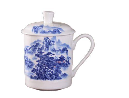 Imagem de Xícara de chá Wokex Chinese Style Bone China Jingdezhen Blue