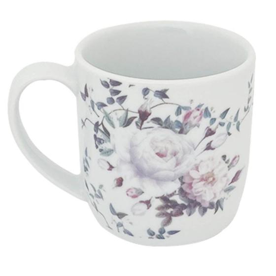 Imagem de Xícara Grande Porcelana de Chá Café Florida 360ml Branca Caneca Germer Garden Urban