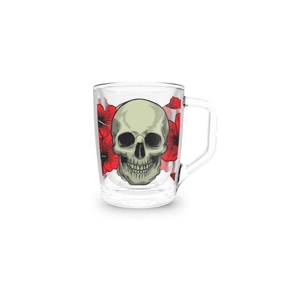 Imagem de Xícara Hx55 Caveira Com Rosas - Helsim