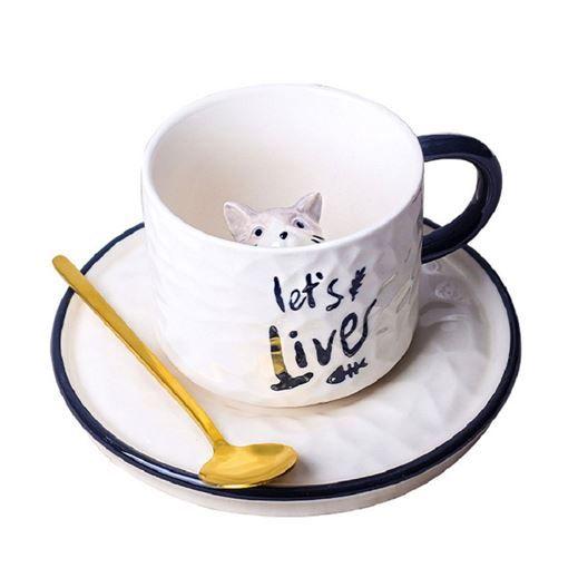 Imagem de Xícara Lets Live 220ml Coffee With Cat