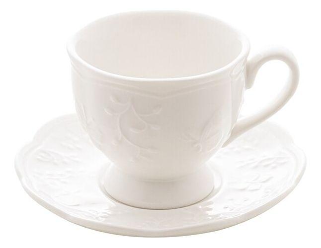 Imagem de Xícara Para Café Com Pires Lyor New Bone Butterfly Flower 10