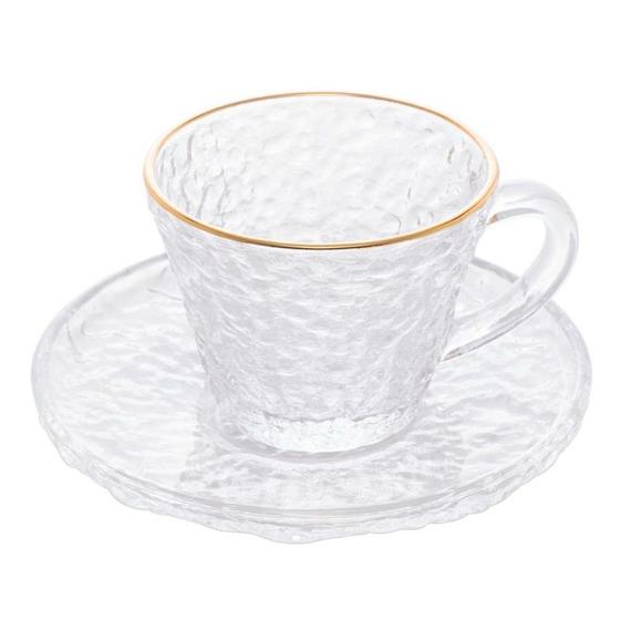 Imagem de Xícara para Chá de Cristal Petra com Fio de Ouro 180ml