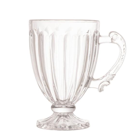 Imagem de Xícara Taça de Vidro Cristal com Pé Imperial Café 200ml Cafeteira Padaria Expresso Chocolate Quente