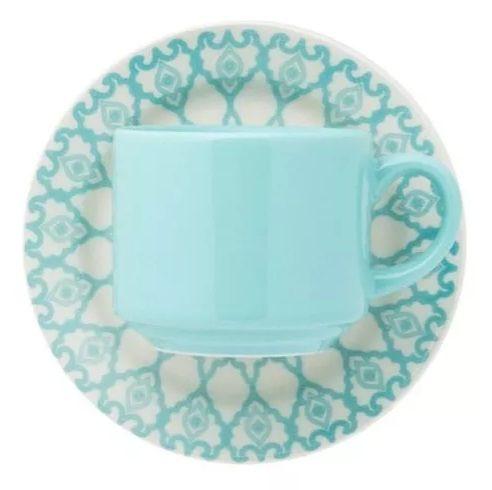 Imagem de Xícaras Chá C/ Pires 200ml Donna Azul Ceu Oxford Porcelana