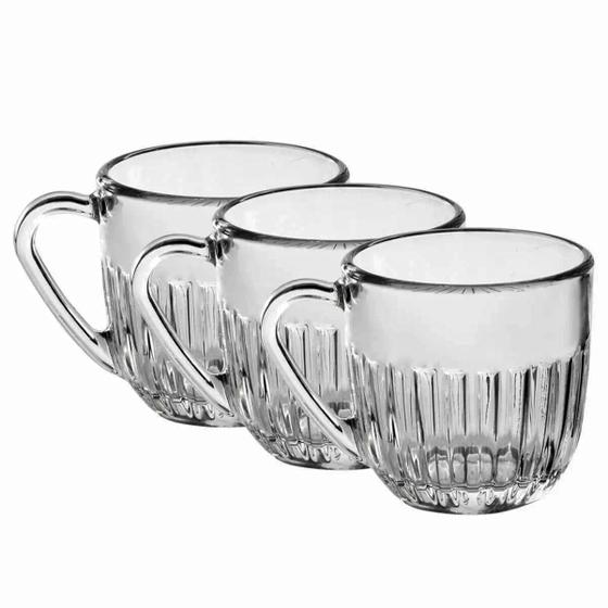 Imagem de Xícaras Conjunto Decorativo Com 3 Designer Versátil Moderno Transparente Café Chá