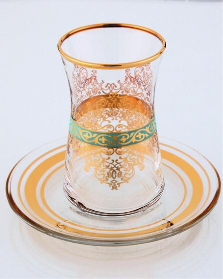 Imagem de Xicaras de Cha Turca / Iris Ouro - 12 Peças - 7555