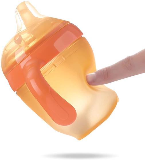 Imagem de xícaras de sippy para o bebê de 6 meses  copos de silicone bebê sippy com canudos Copos de sippy para  de 1 ano de idade copo de bebê à prova de derramamento, kit de uso duplo, fácil de limpar, livre de bpa