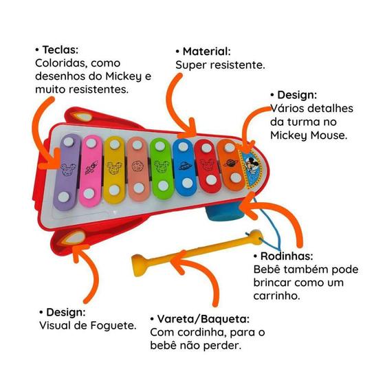 Imagem de Xilofone Infantil Foguete Xilofone Yestoys