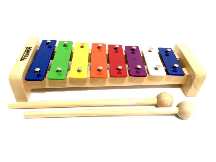 Imagem de Xilofone Metalofone Infantil 8 Notas Colorido Brinquedo -- Vanguarda