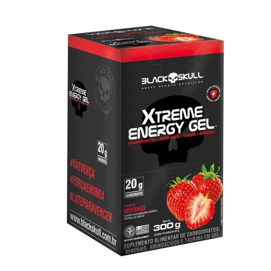 Imagem de Xtreme Energy Gel Pré e Pós Treino Display C/ 10 Unid 30g - Black Skull