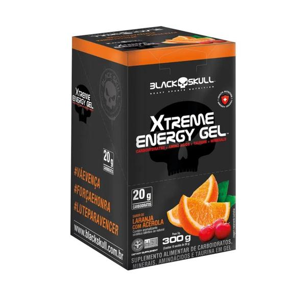 Imagem de Xtreme Energy Gel Pré e Pós Treino Display C/ 10 Unid 30g - Black Skull