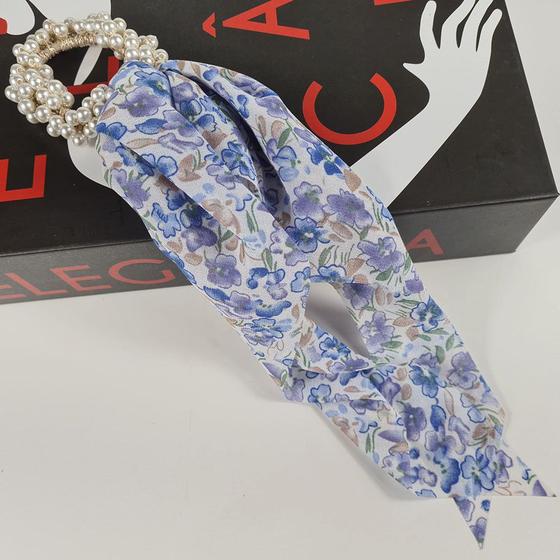 Imagem de Xuxinha Com Parola Elástico De Cabelo Com Laço Scrunchie Rabicó De Cabelo