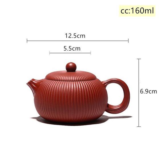 Imagem de Yixing Classic Tea Pot Purple Clay Striped Filter Teapot Beauty Kettle Raw Ore Handmade Teaware Personalizado Presentes  Bules