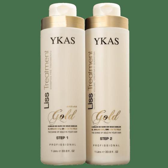 Imagem de Ykas Gold Escova Progressiva Kit Ouro (2 x 1 Litro)