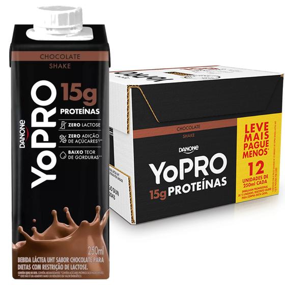 Imagem de YoPRO Chocolate UHT 15g de Proteínas 250ml (12 unidades)